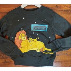 Vintage 90's Disney The Lion King Toddler Boys Black Sweatshirt USA Made Size 4